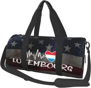 Luxembourg Heartbeat Duffel Bag Gym Bag Travel Sports Tote Large Foldable Beach Swim Yoga4