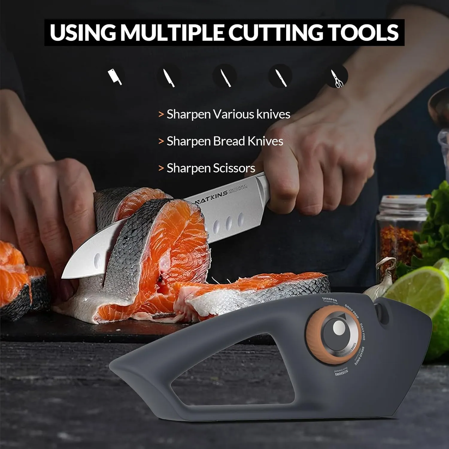 Luxora Handheld Kitchen Knife Sharpener Scissor Tool