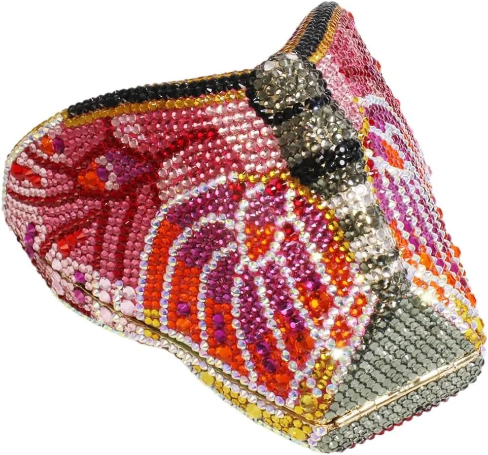 Luxury Women Butterfly Rhinestone Clutch Purse Ladies Crystal Evening Bag Diamonds Bridal Purse Cocktail Prom Handbag