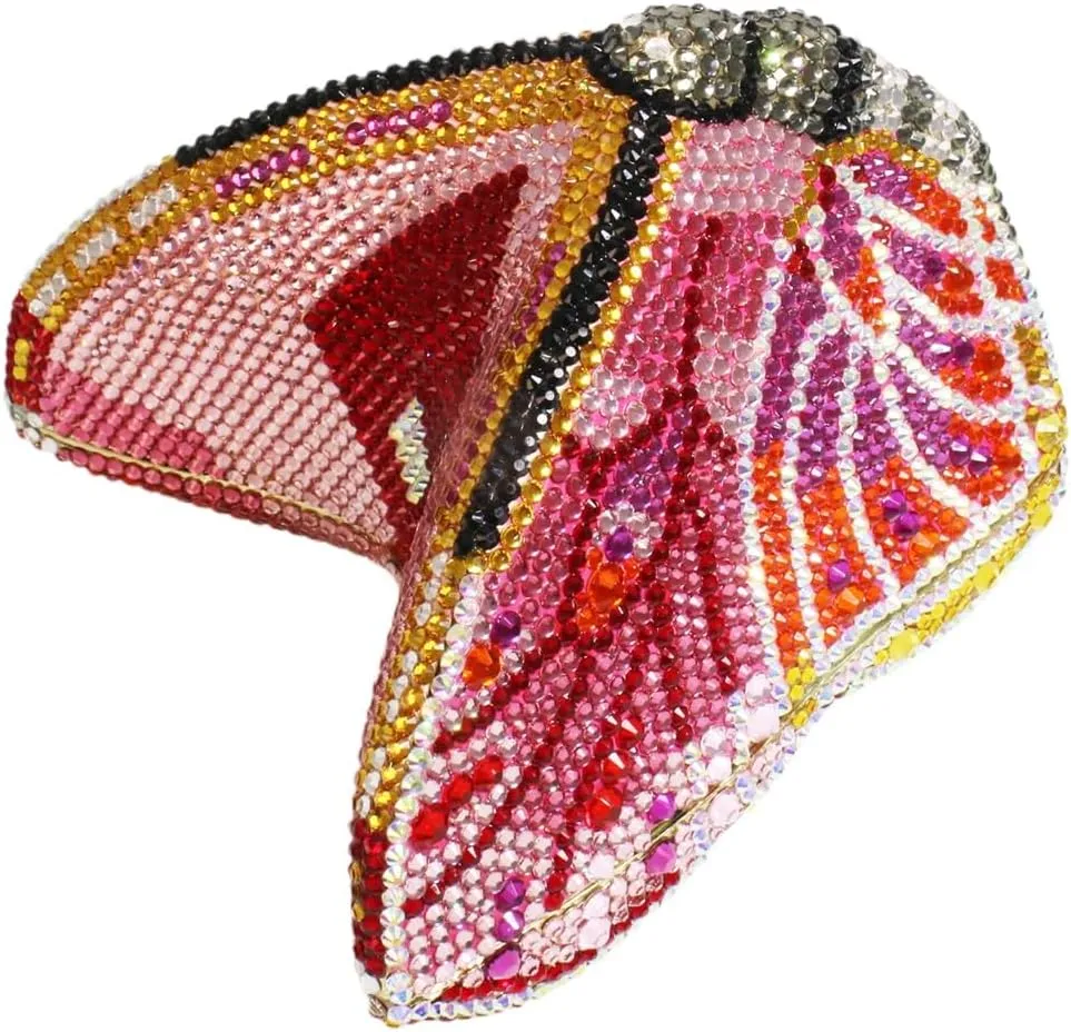 Luxury Women Butterfly Rhinestone Clutch Purse Ladies Crystal Evening Bag Diamonds Bridal Purse Cocktail Prom Handbag