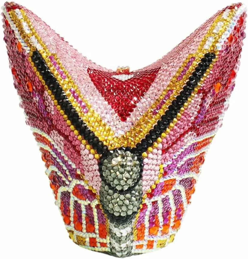 Luxury Women Butterfly Rhinestone Clutch Purse Ladies Crystal Evening Bag Diamonds Bridal Purse Cocktail Prom Handbag