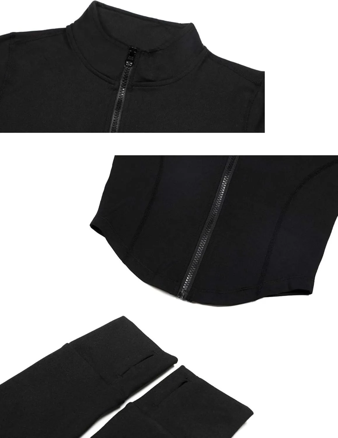 Lviefent Womens Lightweight Full Zip Running Track Jacket Workout Slim Fit Yoga Sportwear with Thumb Holes