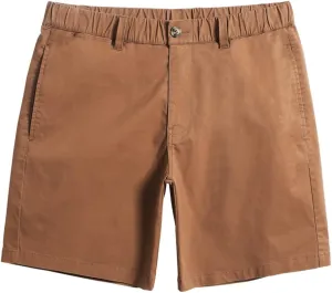 maamgic Men's Classic-fit 7" Cotton Casual Shorts Elastic Waistband with Multi-Pocket Daily Wear Walking Summer Outfit