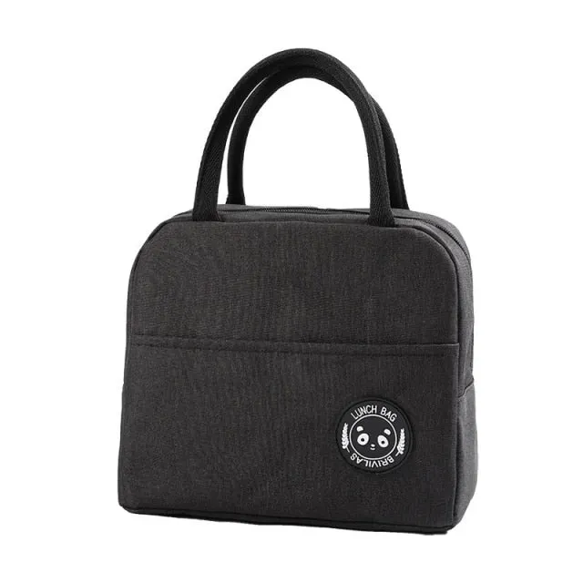 MACROUPTA Canvas Pattern Insulated Cooler Lunch Box Bag