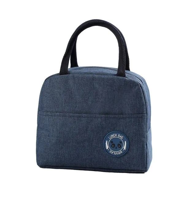 MACROUPTA Canvas Pattern Insulated Cooler Lunch Box Bag