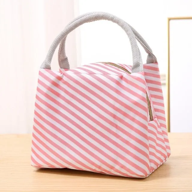 MACROUPTA Canvas Pattern Insulated Cooler Lunch Box Bag