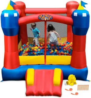 Magic Castle - Inflatable Bounce House with Blower - Premium Quality - Indoor/Outdoor - Portable - Sets Up in Seconds