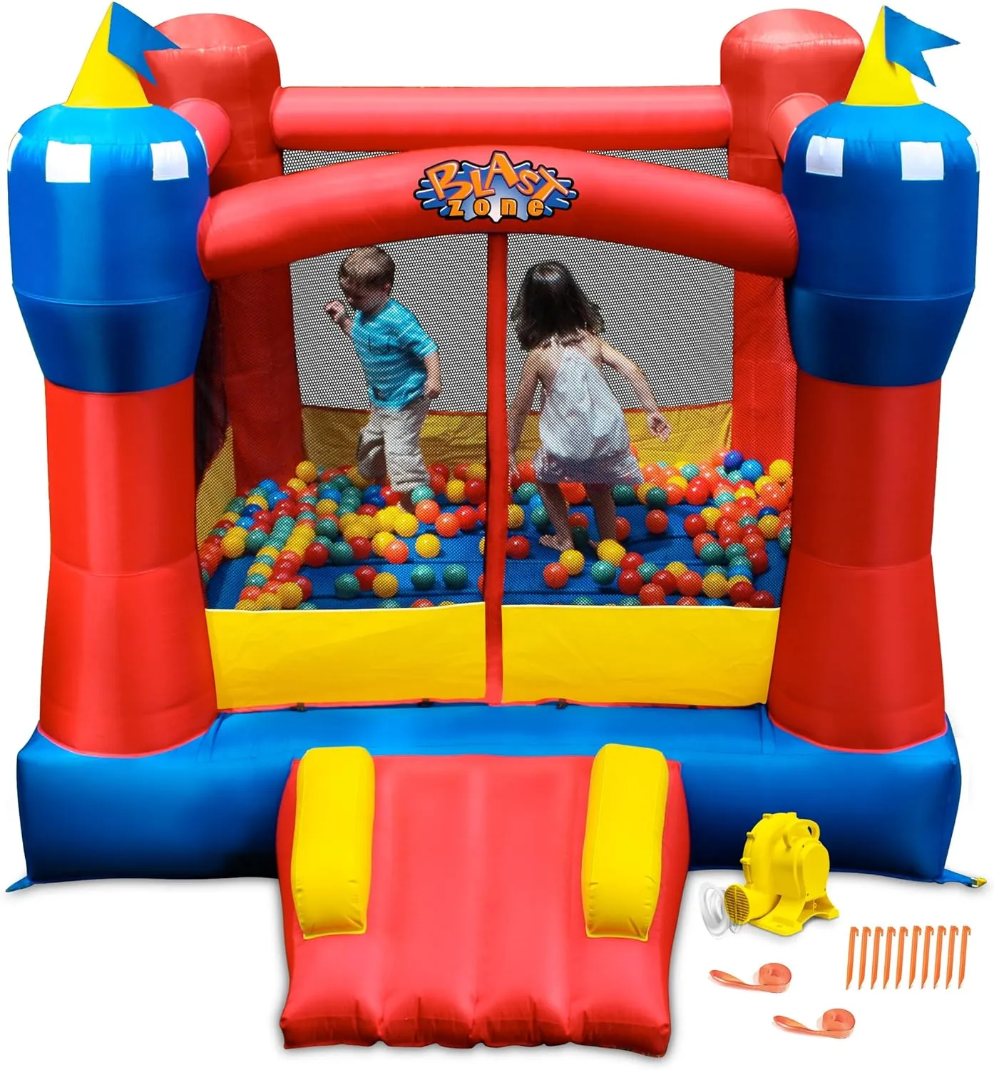 Magic Castle - Inflatable Bounce House with Blower - Premium Quality - Indoor/Outdoor - Portable - Sets Up in Seconds