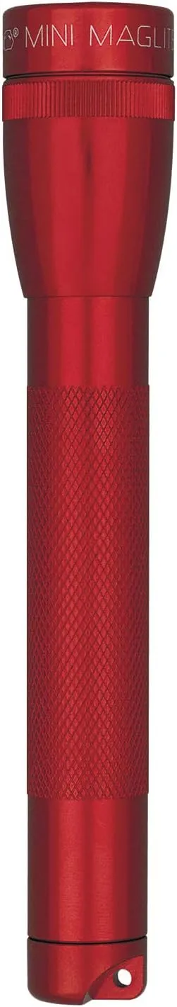 Maglite Mini Incandescent 2-Cell AA Flashlight with Holster, Red