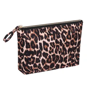 Makeup Bags for Purse Zipper Cosmetic Pouch Large Travel Make Up Organizer Tool Pouch for Women, Leopard