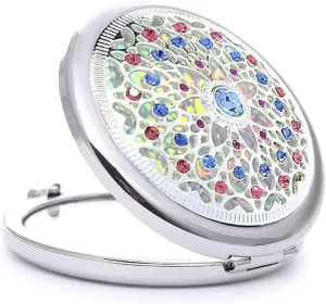 Makeup Mirror, PorAKALNNB Crystal Diamond Folding Portable Small Mirror Valentine's Day