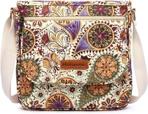 Malirona Women 's Durable Floral Crossbody Bag Canvas Messenger Handbag Multi Pocket Travel Satchel Purse