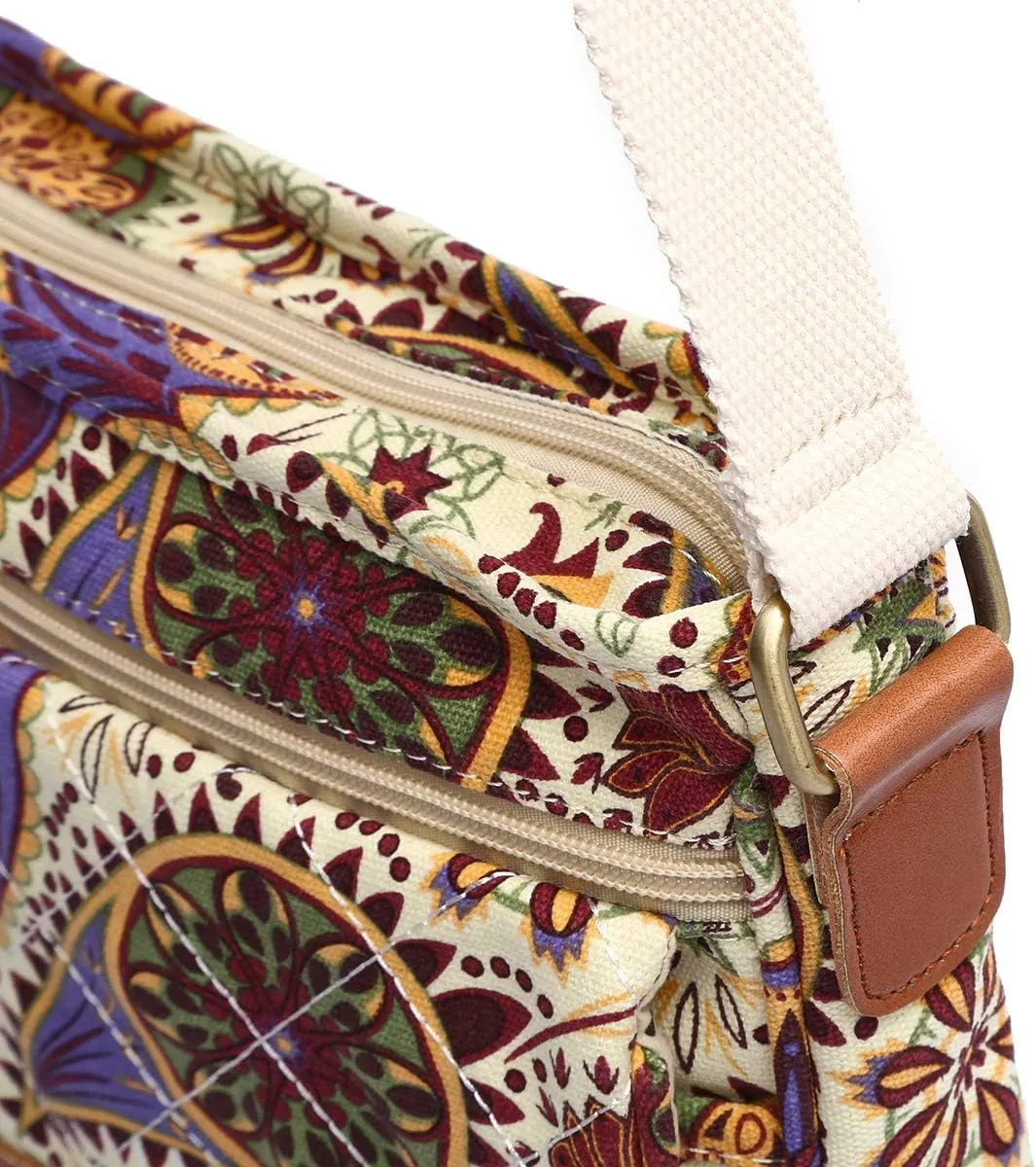 Malirona Women 's Durable Floral Crossbody Bag Canvas Messenger Handbag Multi Pocket Travel Satchel Purse
