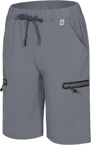 Mapamyumco Women's Hiking Cargo Shorts Ultra Stretch Quick Dry Lightweight for Camping Travel Golf with Zipper Pockets