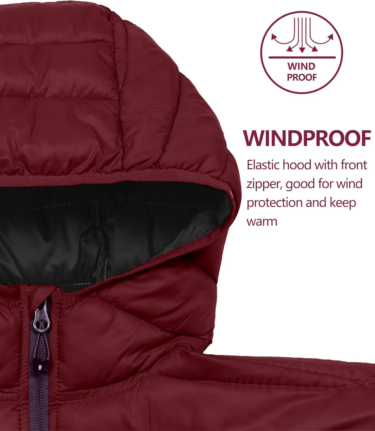 Mapamyumco Women's Puffer Jacket, Lightweight Hooded Winter Coat Windproof and Packable