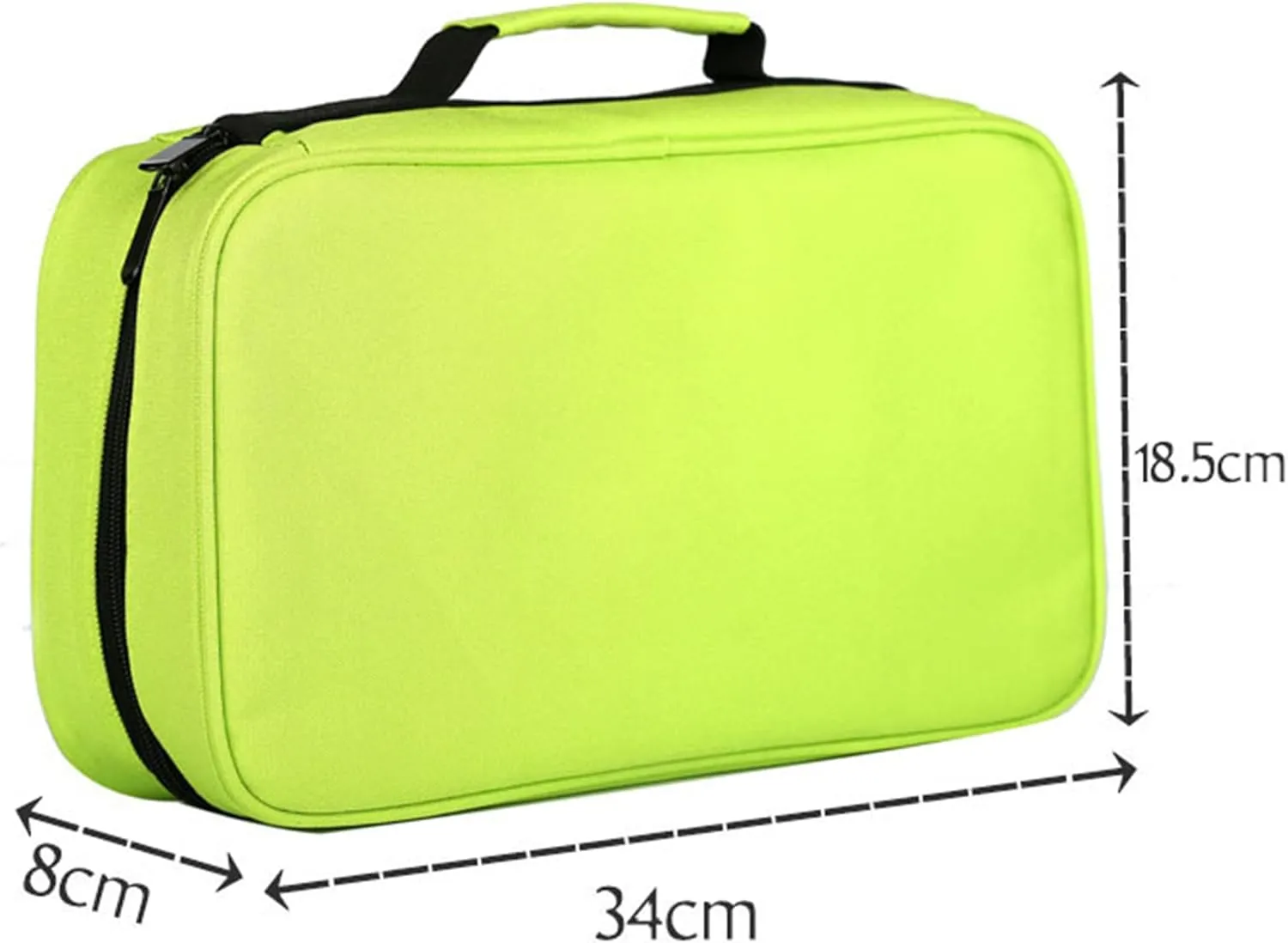 Marker Case, 60 Slots Green Alcohol Marker Case Markers Carrying Bag Holder for Art Sketch Marker, Permanent Paint Marker, Dry Erase Marker, Repair Marker Pen, Color Highlighte Art Supplies