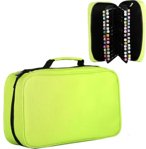 Marker Case, 60 Slots Green Alcohol Marker Case Markers Carrying Bag Holder for Art Sketch Marker, Permanent Paint Marker, Dry Erase Marker, Repair Marker Pen, Color Highlighte Art Supplies