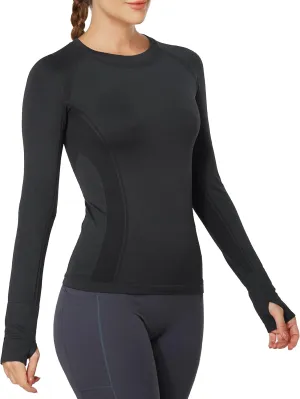 MathCat Workout Shirts for Women Long Sleeve, Workout Tops for Women, Quick Dry Gym Athletic Tops，Seamless Yoga Shirts