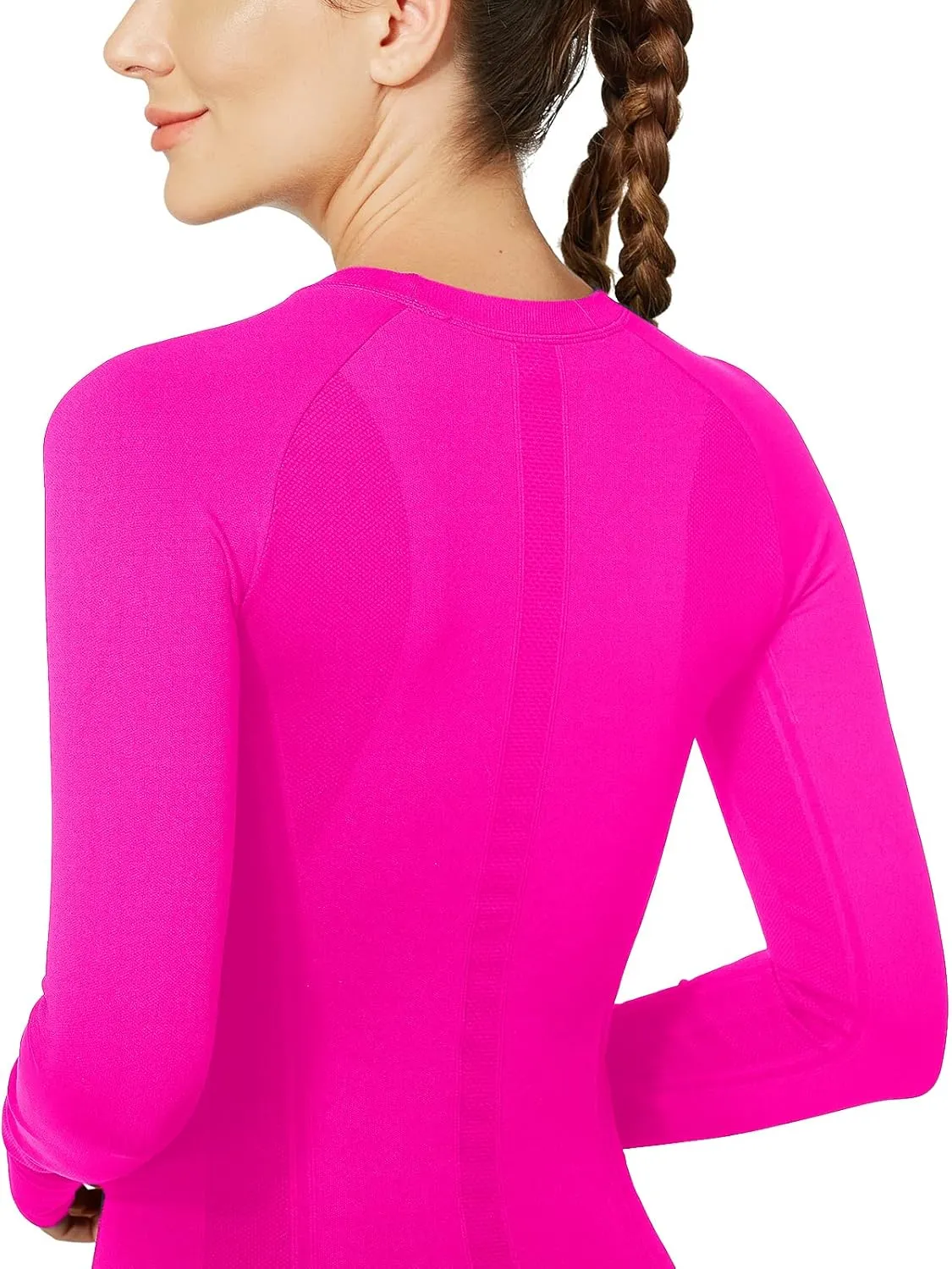 MathCat Workout Shirts for Women Long Sleeve, Workout Tops for Women, Quick Dry Gym Athletic Tops，Seamless Yoga Shirts