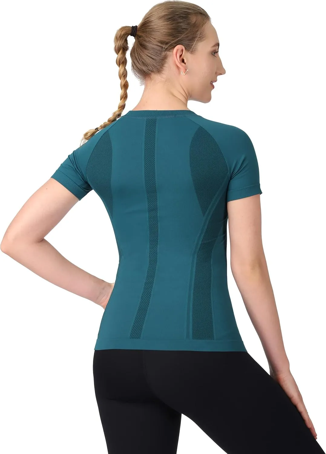 MathCat Workout Shirts for Women Short Sleeve, Workout Tops for Women, Quick Dry Gym Athletic Tops，Seamless Yoga Shirts