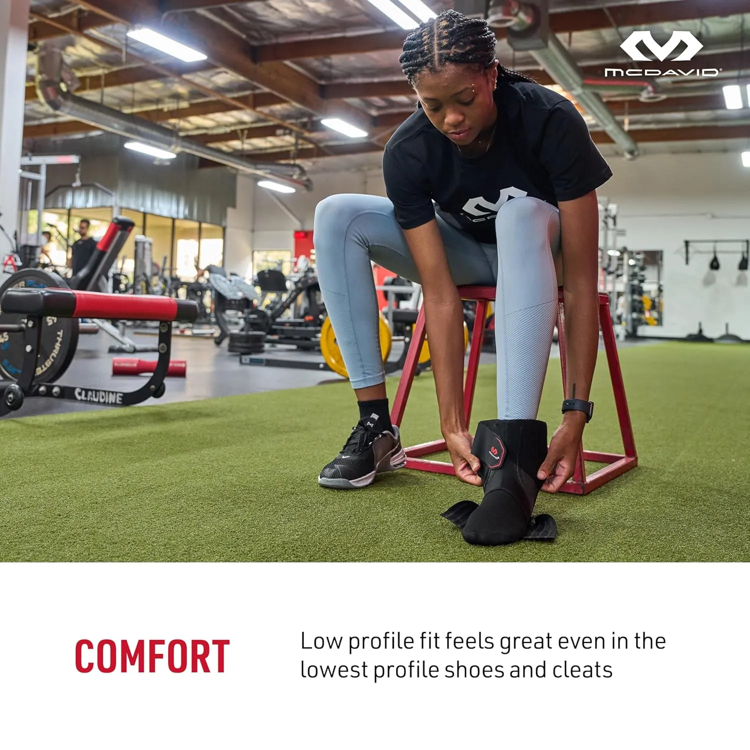 McDavid Ankle Brace, Low Profile Lace-Free Phantom Ankle Braces for Men Basketball and more. Lightweight Design, Advanced Strapping & Flex-Support