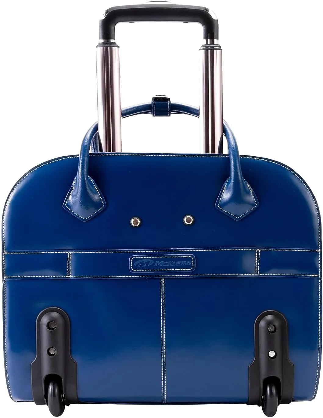 McKlein 15" Leather Wheeled Ladies' Laptop Briefcase- GRANVILLE- Navy