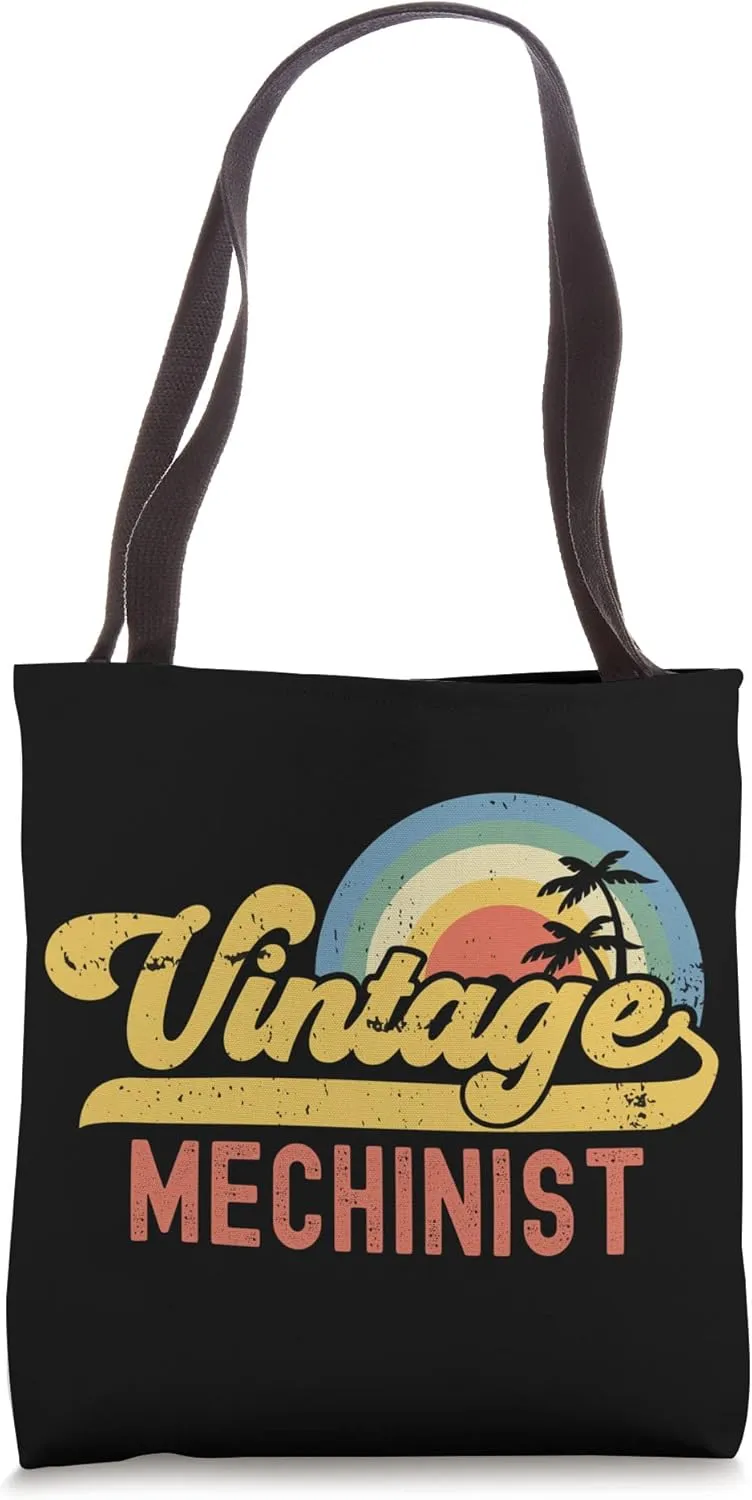 Mechinist Vintage Sunset Profession Retro Job Title Tote Bag
