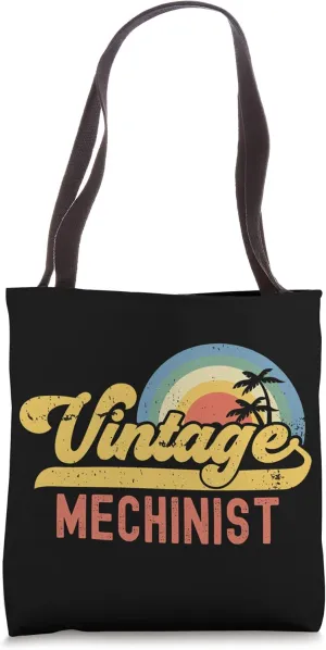 Mechinist Vintage Sunset Profession Retro Job Title Tote Bag