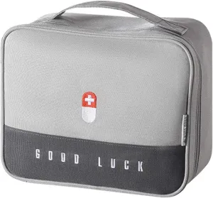 Medical Storage First Aid Kit, Portable Waterproof Oxford Cloth Family Portable Medicine Kit (Color : Grey)