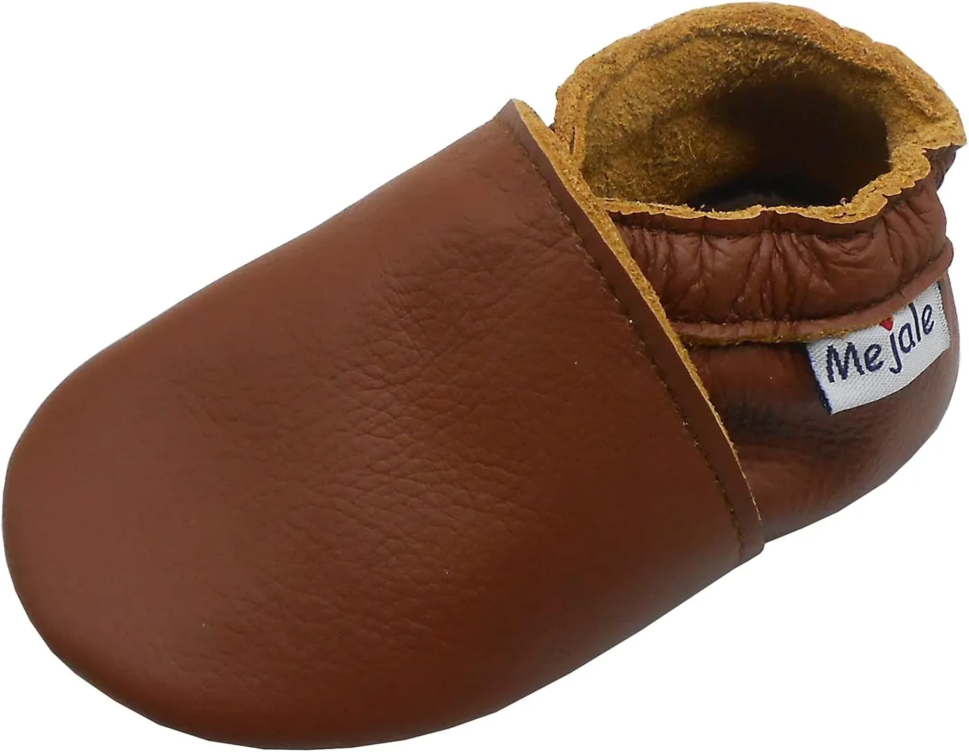 Mejale Baby Rubber Sole Shoes Boy Girl Infant Crawling Toddler Moccasins Leather Walking Anti-Slip Newborn Mini Kids Crib Boots