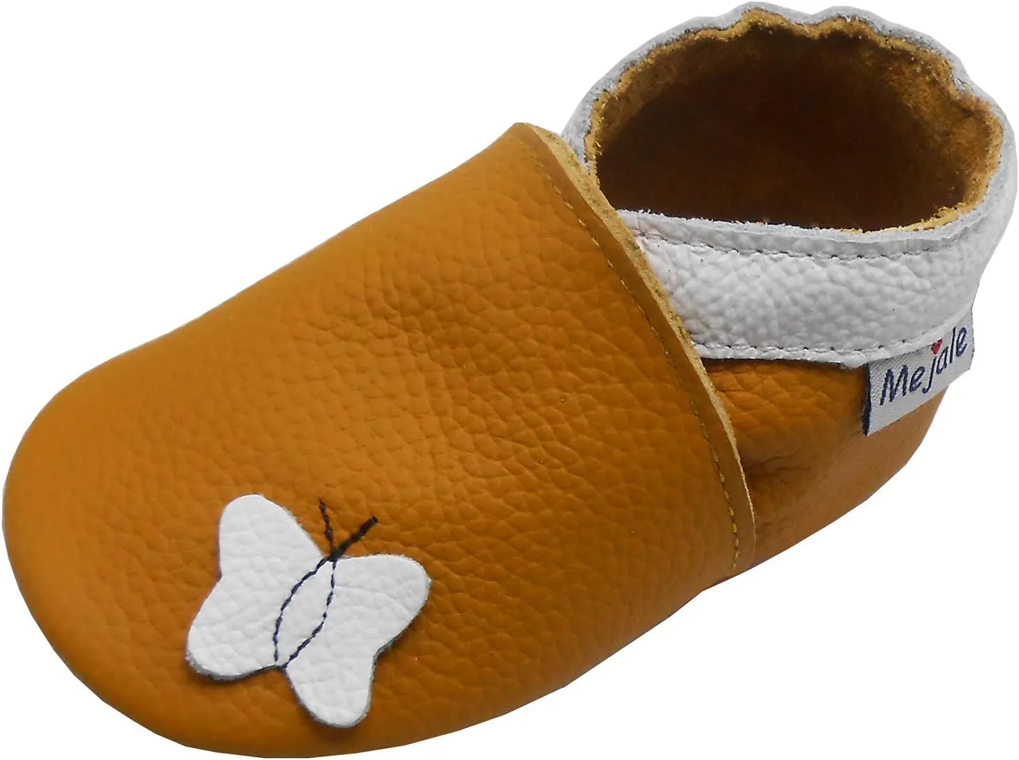 Mejale Baby Rubber Sole Shoes Boy Girl Infant Crawling Toddler Moccasins Leather Walking Anti-Slip Newborn Mini Kids Crib Boots