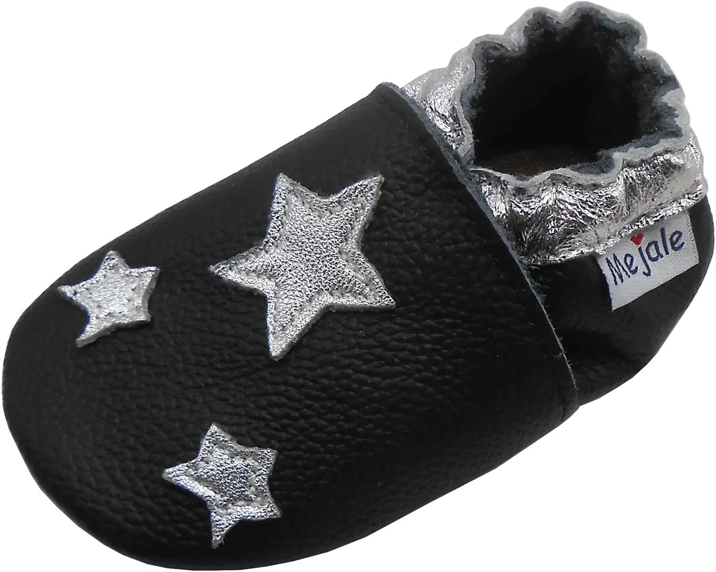 Mejale Baby Rubber Sole Shoes Boy Girl Infant Crawling Toddler Moccasins Leather Walking Anti-Slip Newborn Mini Kids Crib Boots