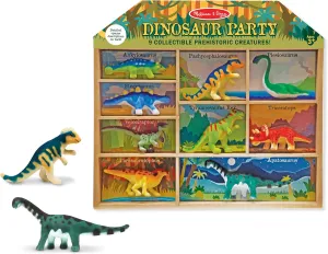 Melissa & Doug Dinosaur Party Play Set - 9 Collectible Miniature Dinosaurs in a Case