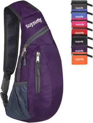 Men Women Foldable Sling Bags Shoulder Chest Backpack Crossbody Daypack for Cycling Walking Hiking