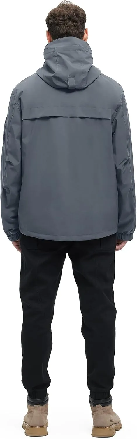 Men's 3 in 1 Winter Coats Water Resistant Ski Snow Warm Puffer Cotton Jacket With Multi-Pockets Windbreaker Jacket