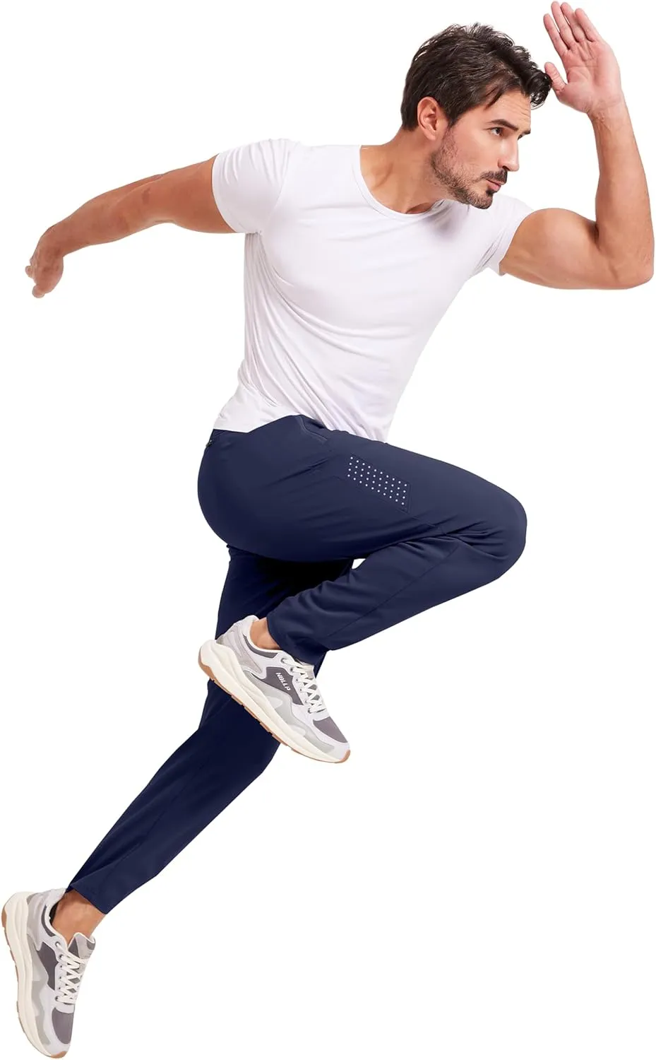 Men's Athletic Joggers Pants Workout Jogging Sweatpants Elastic Waist Tapered Stretch Casual Track Pants Zip Pockets