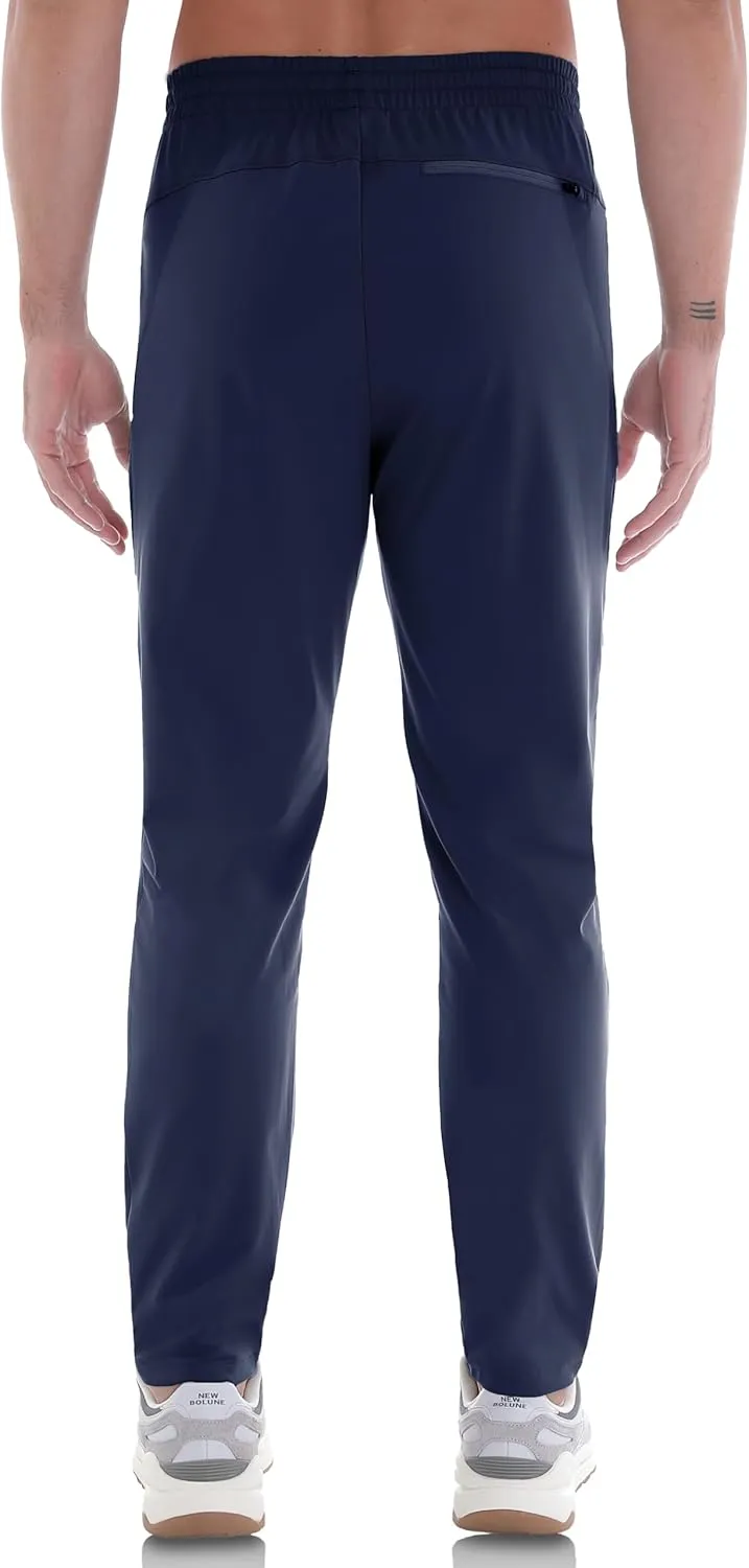 Men's Athletic Joggers Pants Workout Jogging Sweatpants Elastic Waist Tapered Stretch Casual Track Pants Zip Pockets