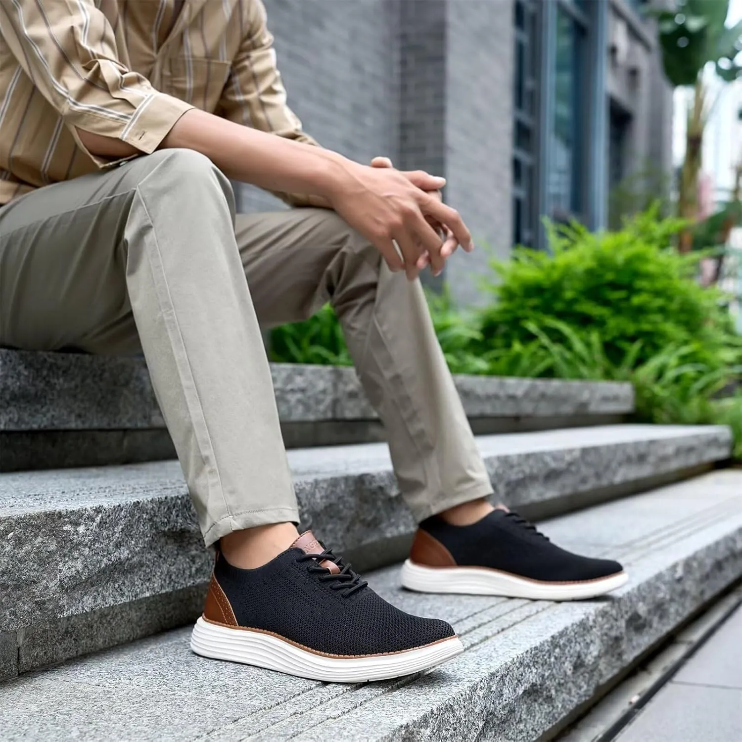 Men's Casual Dress Oxfords Shoes Mesh Lightweight Breathable Fashion Sneakers Business Walking Shoes