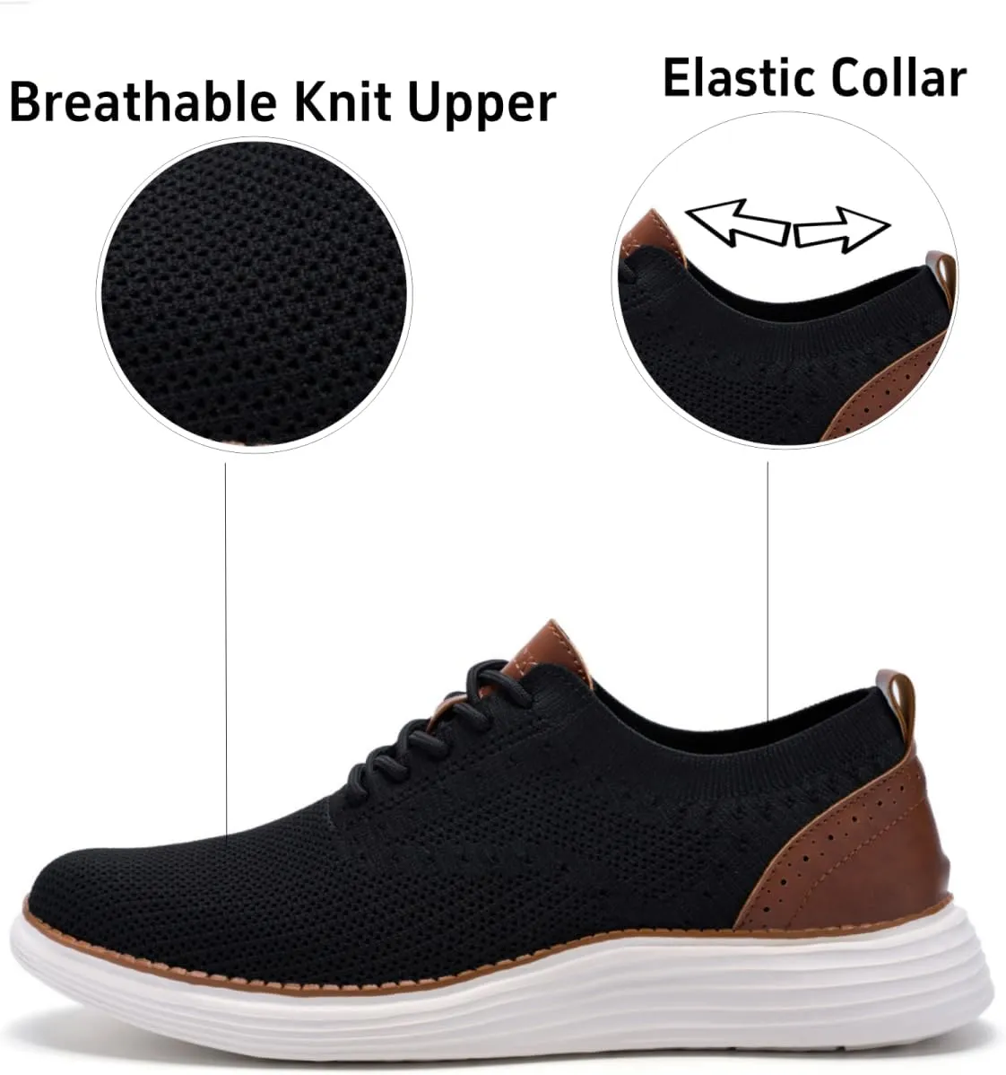 Men's Casual Dress Oxfords Shoes Mesh Lightweight Breathable Fashion Sneakers Business Walking Shoes