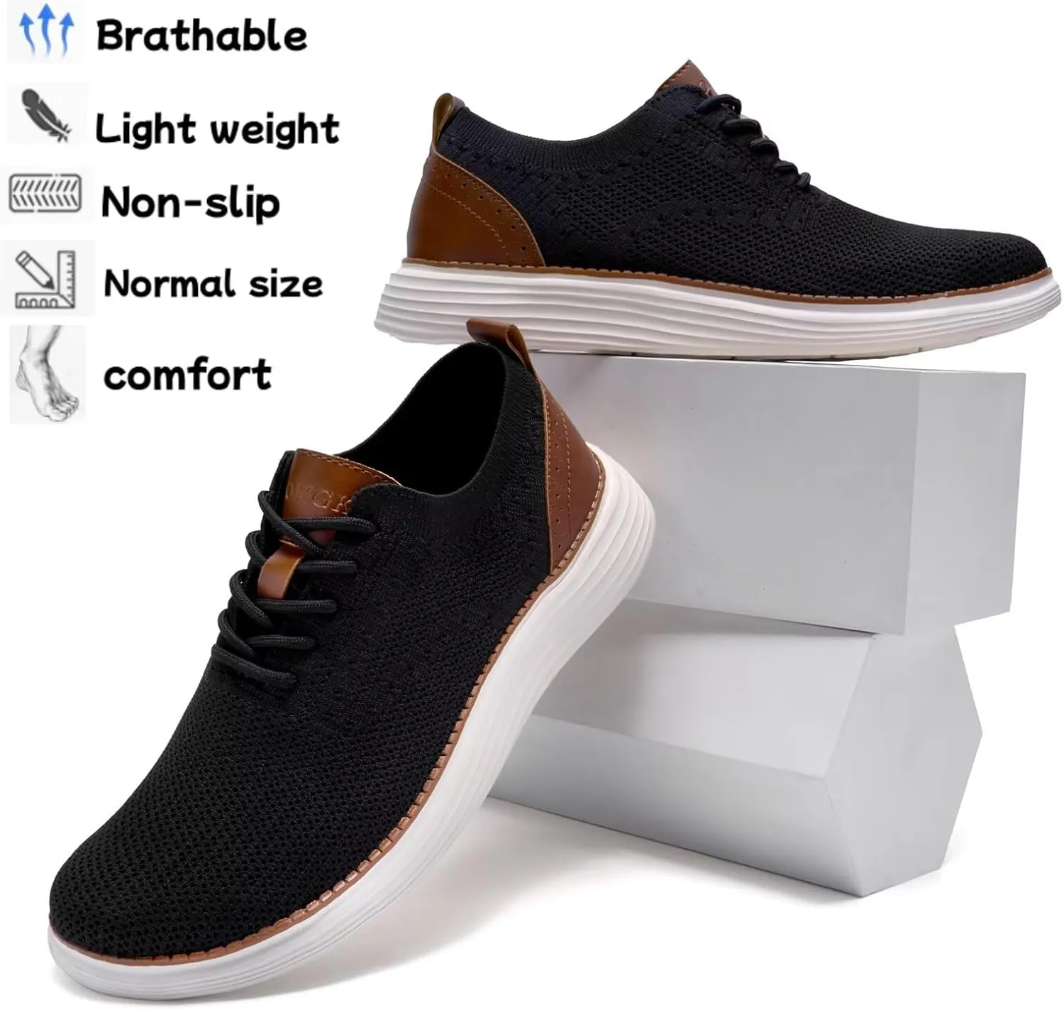 Men's Casual Dress Oxfords Shoes Mesh Lightweight Breathable Fashion Sneakers Business Walking Shoes