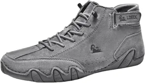 Men's Chukka Boots Suede Leather Casual Sneakers Non-Slip Breathable High Boots Lace-up Flats Oxford Shoes Vintage Hand Stitching Comfort Soft Loafers Flat Shoes for Walking Driving