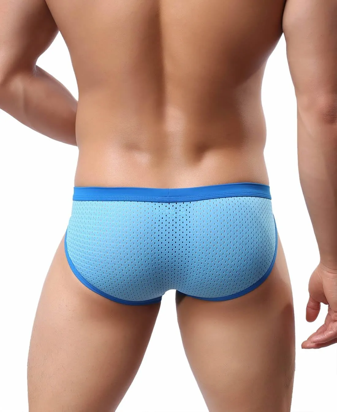 Men's Fashion Underwear Briefs Mesh Elastic Bikini Sports Shorts B1139