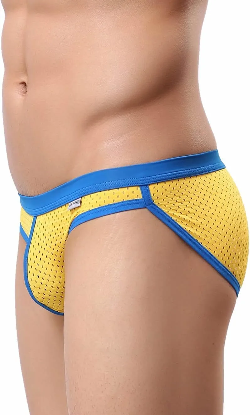 Men's Fashion Underwear Briefs Mesh Elastic Bikini Sports Shorts B1139