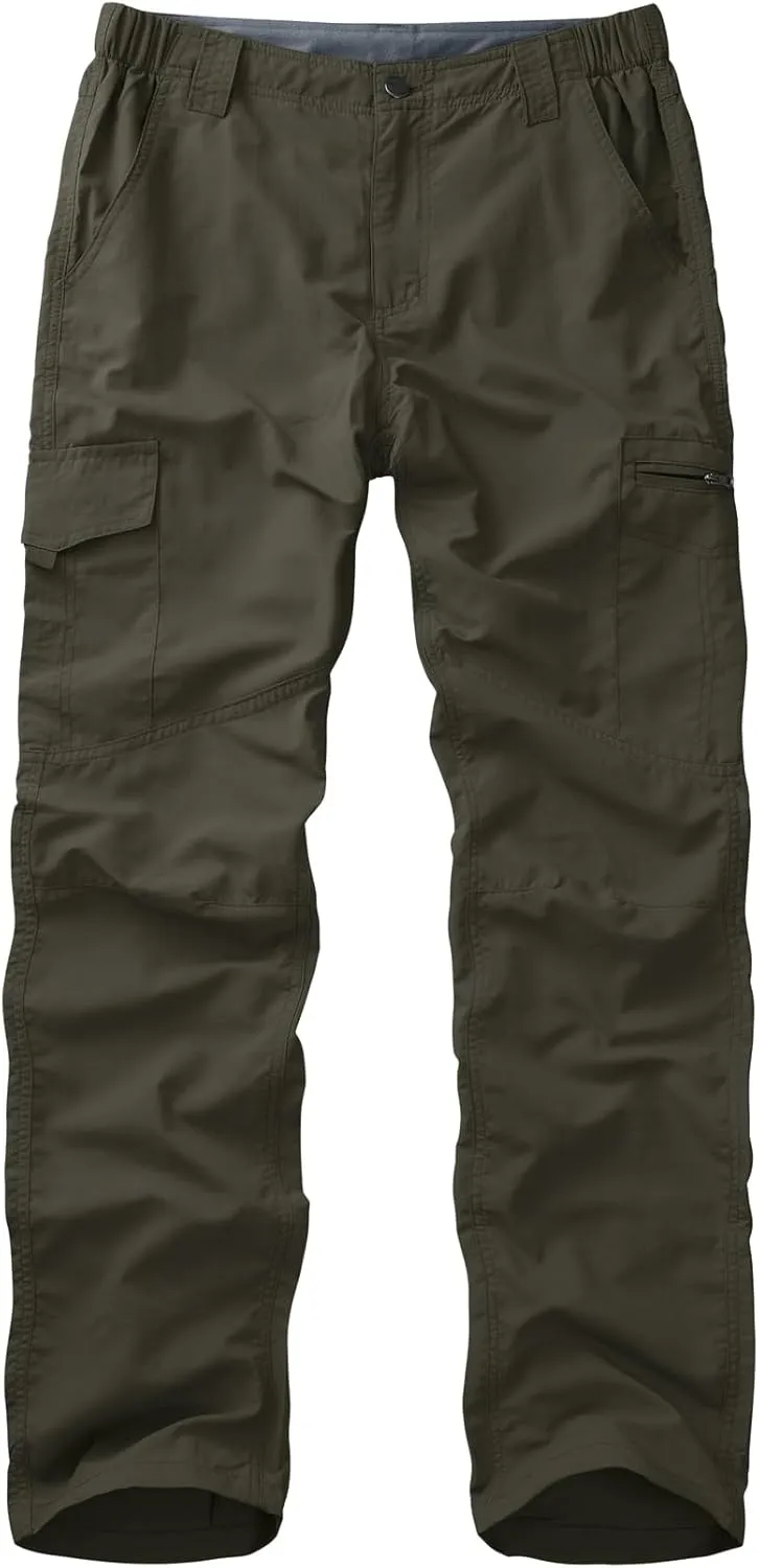 Mens Hiking Pants Lightweight Quick Dry Zip Off Safari Camping Fishing Travel boy Scout Pants