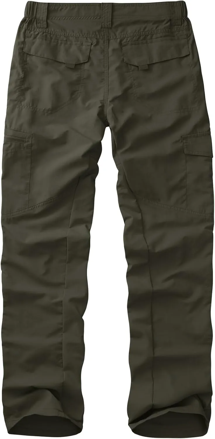 Mens Hiking Pants Lightweight Quick Dry Zip Off Safari Camping Fishing Travel boy Scout Pants