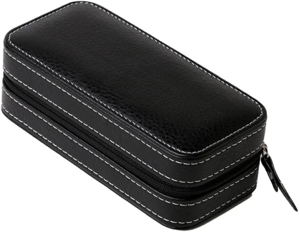 Mens Jewellery Box Box Watch Organizer Zipper Bag Storage Bag Dress It up Buttons Watch Storage Case Watch Holder Portable Blacw Watch Case Scratch Prevention Black Watch Gift Box