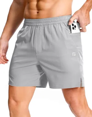Men's Lightweight Athletic Shorts with Zipper Pockets 7"/5"/9" Gym Workout Running Quick Dry Tennis Shorts for Men