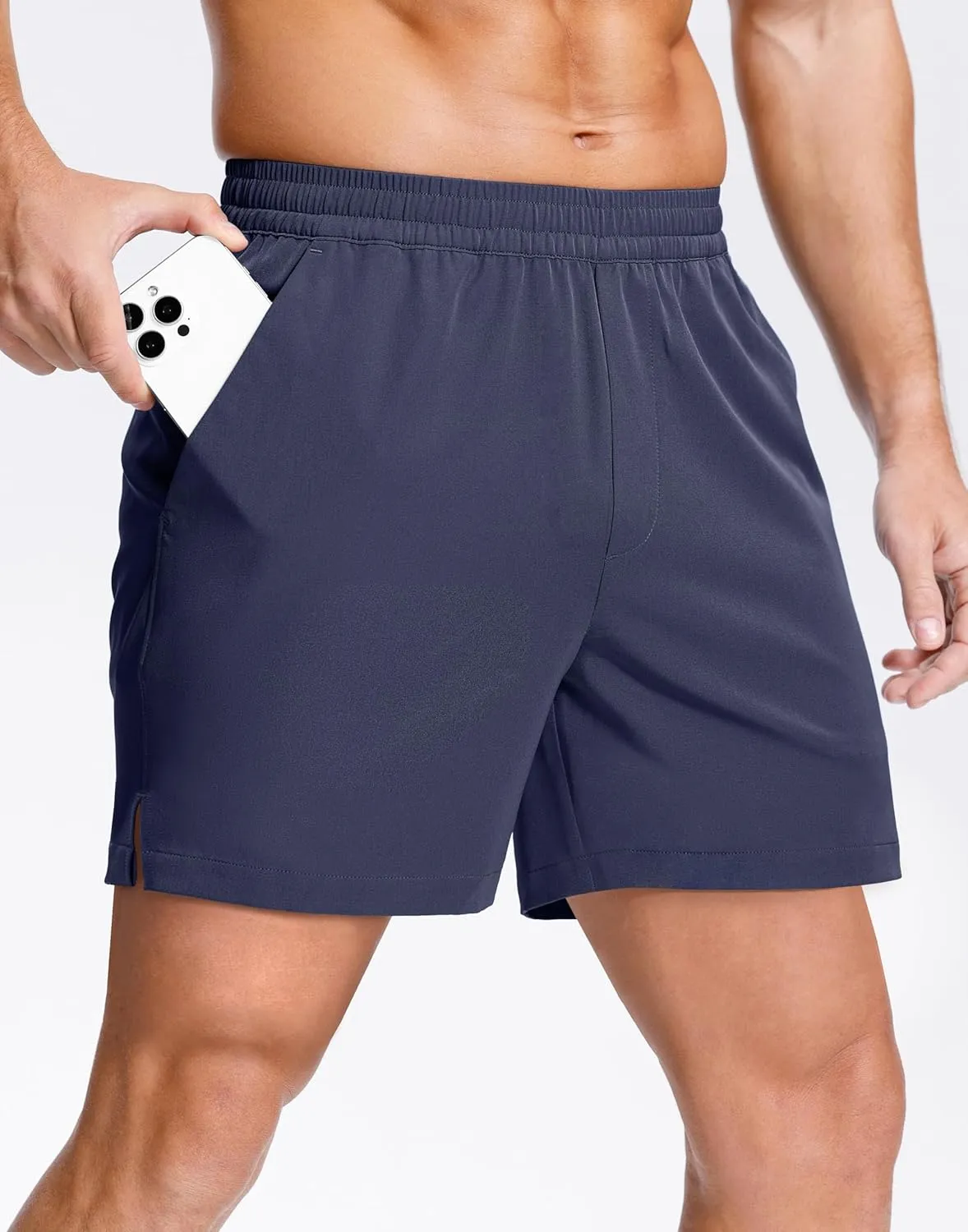 Men's Lightweight Athletic Shorts with Zipper Pockets 7"/5"/9" Gym Workout Running Quick Dry Tennis Shorts for Men