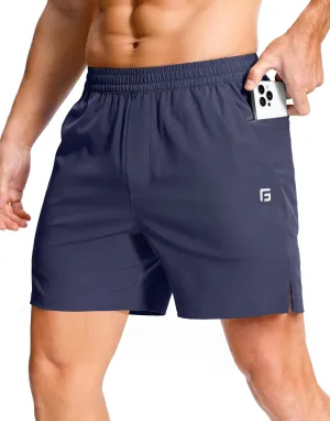 Men's Lightweight Athletic Shorts with Zipper Pockets 7"/5"/9" Gym Workout Running Quick Dry Tennis Shorts for Men