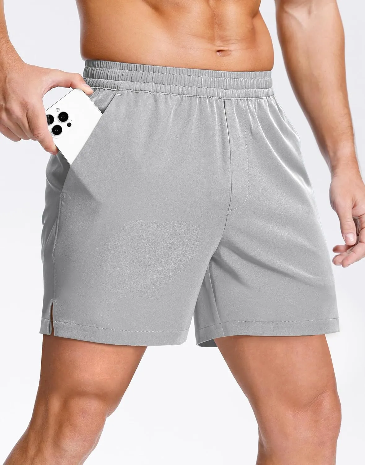 Men's Lightweight Athletic Shorts with Zipper Pockets 7"/5"/9" Gym Workout Running Quick Dry Tennis Shorts for Men
